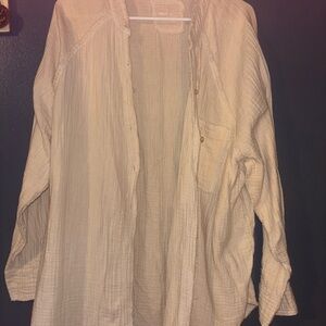 Aerie Cream Textured Top